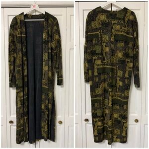 Destinations Fashions Long Geometric Patchwork Patterned Duster Fairy Grunge